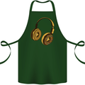 Donut Headphones Music DJ DJing Funny Cotton Apron 100% Organic Forest Green