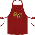 Donut Headphones Music DJ DJing Funny Cotton Apron 100% Organic Maroon