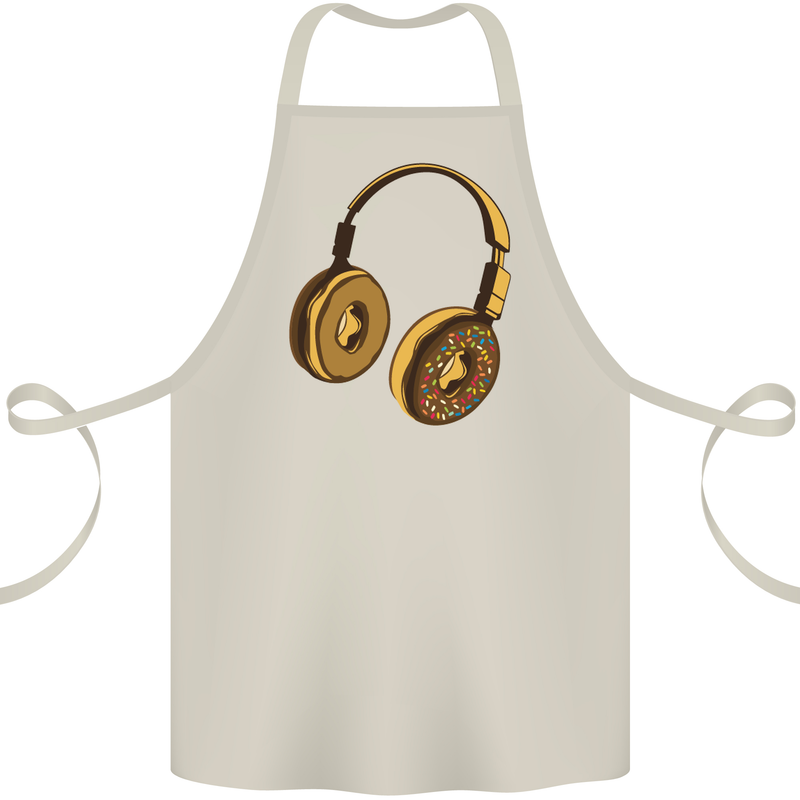 Donut Headphones Music DJ DJing Funny Cotton Apron 100% Organic Natural