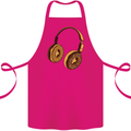 Donut Headphones Music DJ DJing Funny Cotton Apron 100% Organic Pink