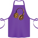 Donut Headphones Music DJ DJing Funny Cotton Apron 100% Organic Purple