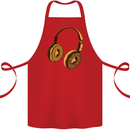Donut Headphones Music DJ DJing Funny Cotton Apron 100% Organic Red