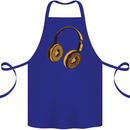 Donut Headphones Music DJ DJing Funny Cotton Apron 100% Organic Royal Blue