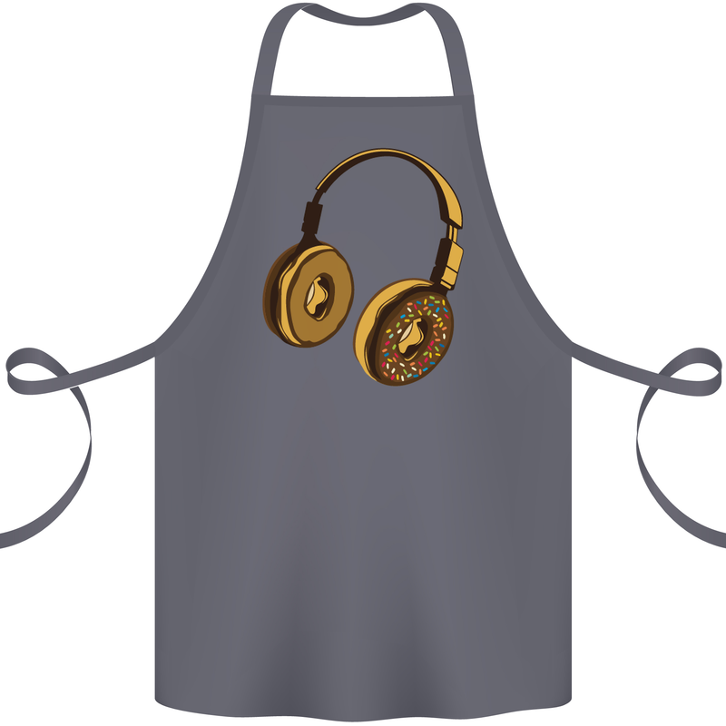 Donut Headphones Music DJ DJing Funny Cotton Apron 100% Organic Steel