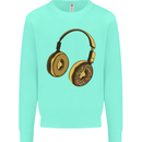 Donut Headphones Music DJ DJing Funny Kids Sweatshirt Jumper Peppermint