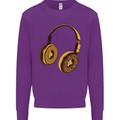 Donut Headphones Music DJ DJing Funny Kids Sweatshirt Jumper Purple