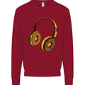 Donut Headphones Music DJ DJing Funny Kids Sweatshirt Jumper Red