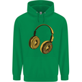 Donut Headphones Music DJ DJing Funny Mens 80% Cotton Hoodie Irish Green