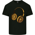 Donut Headphones Music DJ DJing Funny Mens Cotton T-Shirt Tee Top Black