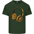 Donut Headphones Music DJ DJing Funny Mens Cotton T-Shirt Tee Top Forest Green