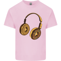 Donut Headphones Music DJ DJing Funny Mens Cotton T-Shirt Tee Top Light Pink