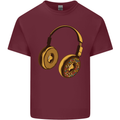 Donut Headphones Music DJ DJing Funny Mens Cotton T-Shirt Tee Top Maroon
