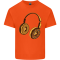 Donut Headphones Music DJ DJing Funny Mens Cotton T-Shirt Tee Top Orange