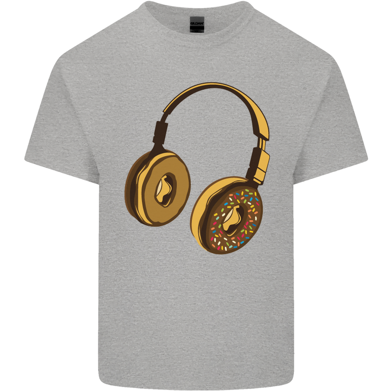 Donut Headphones Music DJ DJing Funny Mens Cotton T-Shirt Tee Top Sports Grey