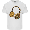 Donut Headphones Music DJ DJing Funny Mens Cotton T-Shirt Tee Top White