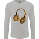 Donut Headphones Music DJ DJing Funny Mens Long Sleeve T-Shirt Sports Grey