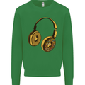 Donut Headphones Music DJ DJing Funny Mens Sweatshirt Jumper Irish Green