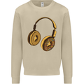Donut Headphones Music DJ DJing Funny Mens Sweatshirt Jumper Sand