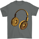 Donut Headphones Music DJ DJing Funny Mens T-Shirt Cotton Gildan Charcoal