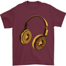 Donut Headphones Music DJ DJing Funny Mens T-Shirt Cotton Gildan Maroon