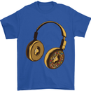 Donut Headphones Music DJ DJing Funny Mens T-Shirt Cotton Gildan Royal Blue