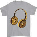 Donut Headphones Music DJ DJing Funny Mens T-Shirt Cotton Gildan Sports Grey