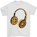 Donut Headphones Music DJ DJing Funny Mens T-Shirt Cotton Gildan White