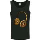 Donut Headphones Music DJ DJing Funny Mens Vest Tank Top Black