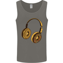 Donut Headphones Music DJ DJing Funny Mens Vest Tank Top Charcoal