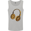 Donut Headphones Music DJ DJing Funny Mens Vest Tank Top Sports Grey
