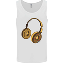 Donut Headphones Music DJ DJing Funny Mens Vest Tank Top White