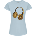 Donut Headphones Music DJ DJing Funny Womens Petite Cut T-Shirt Light Blue