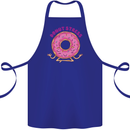 Donut Stress Funny Don't Stress Yoga Joke Cotton Apron 100% Organic Royal Blue