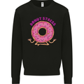 Donut Stress Funny Don't Stress Yoga Joke Kids Sweatshirt Jumper Black