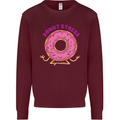 Donut Stress Funny Don't Stress Yoga Joke Kids Sweatshirt Jumper Maroon