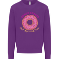 Donut Stress Funny Don't Stress Yoga Joke Kids Sweatshirt Jumper Purple