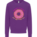 Donut Stress Funny Don't Stress Yoga Joke Kids Sweatshirt Jumper Purple