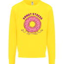 Donut Stress Funny Don't Stress Yoga Joke Kids Sweatshirt Jumper Yellow