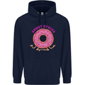Donut Stress Funny Don't Stress Yoga Joke Mens 80% Cotton Hoodie Navy Blue