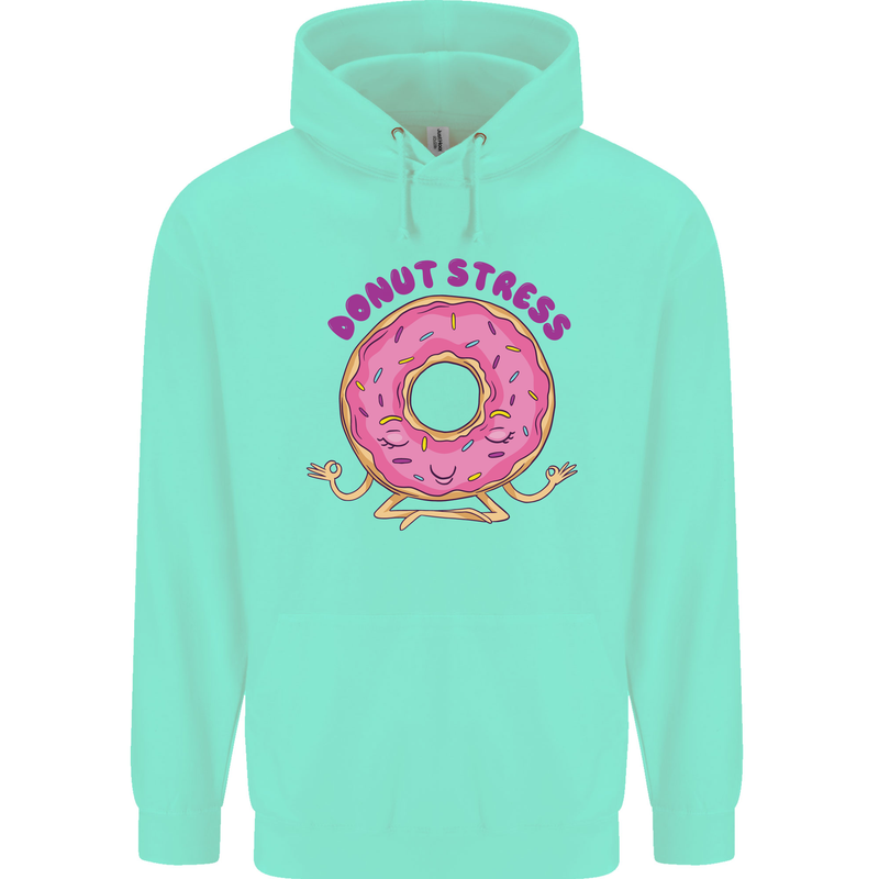 Donut Stress Funny Don't Stress Yoga Joke Mens 80% Cotton Hoodie Peppermint