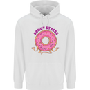 Donut Stress Funny Don't Stress Yoga Joke Mens 80% Cotton Hoodie White
