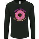 Donut Stress Funny Don't Stress Yoga Joke Mens Long Sleeve T-Shirt Black
