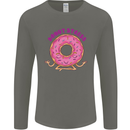 Donut Stress Funny Don't Stress Yoga Joke Mens Long Sleeve T-Shirt Charcoal