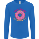 Donut Stress Funny Don't Stress Yoga Joke Mens Long Sleeve T-Shirt Royal Blue