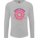 Donut Stress Funny Don't Stress Yoga Joke Mens Long Sleeve T-Shirt Sports Grey