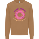 Donut Stress Funny Don't Stress Yoga Joke Mens Sweatshirt Jumper Caramel Latte
