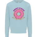 Donut Stress Funny Don't Stress Yoga Joke Mens Sweatshirt Jumper Light Blue