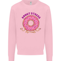 Donut Stress Funny Don't Stress Yoga Joke Mens Sweatshirt Jumper Light Pink