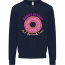 Donut Stress Funny Don't Stress Yoga Joke Mens Sweatshirt Jumper Navy Blue