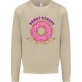 Donut Stress Funny Don't Stress Yoga Joke Mens Sweatshirt Jumper Sand